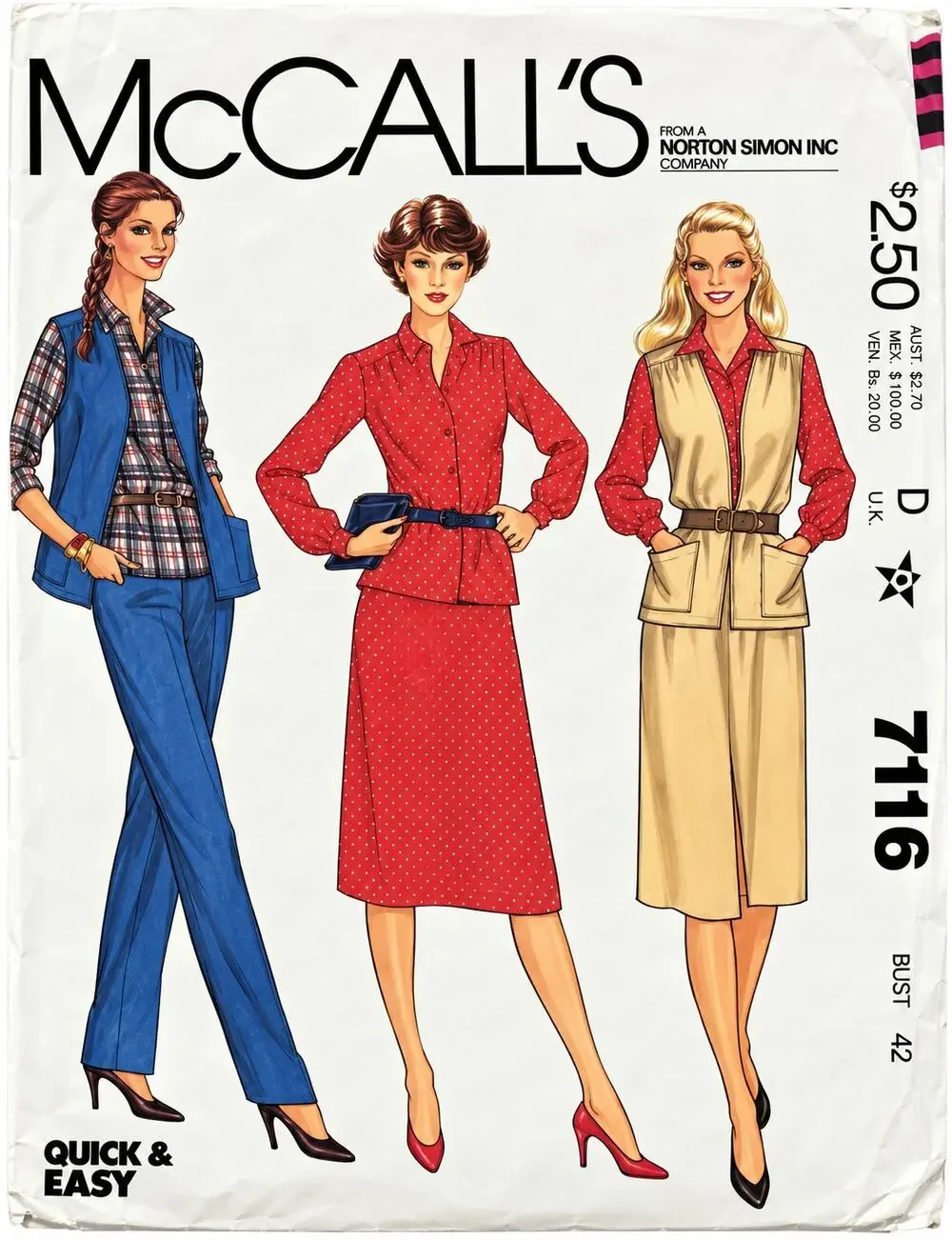 McCalls 7177 Button Up Shirt Vest Skirt and Pants Misses Plus Size 20 Pattern